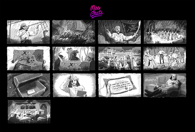 The Pirate Storyboard ad advertising agency art cinema film film directing illustration movie pirates script storyboard