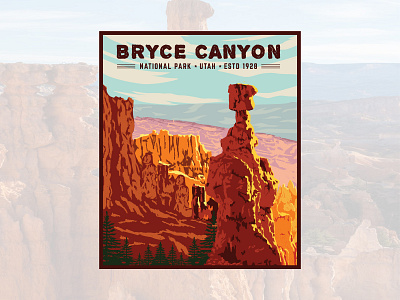 Bryce Canyon Illustration and T-Shirt Design adventure adventure illustration adventure logo bryce bryce canyon canyon illustration graphic designer illustration art illustration artist logo designer logo maker logo types national park national parks outdoor outdoor logo outdoors tshirt tshirt design tshirt designer