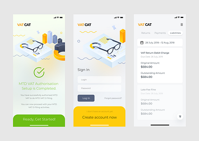 VAT CAT mobile app app design mobile ui user experience user interface ux