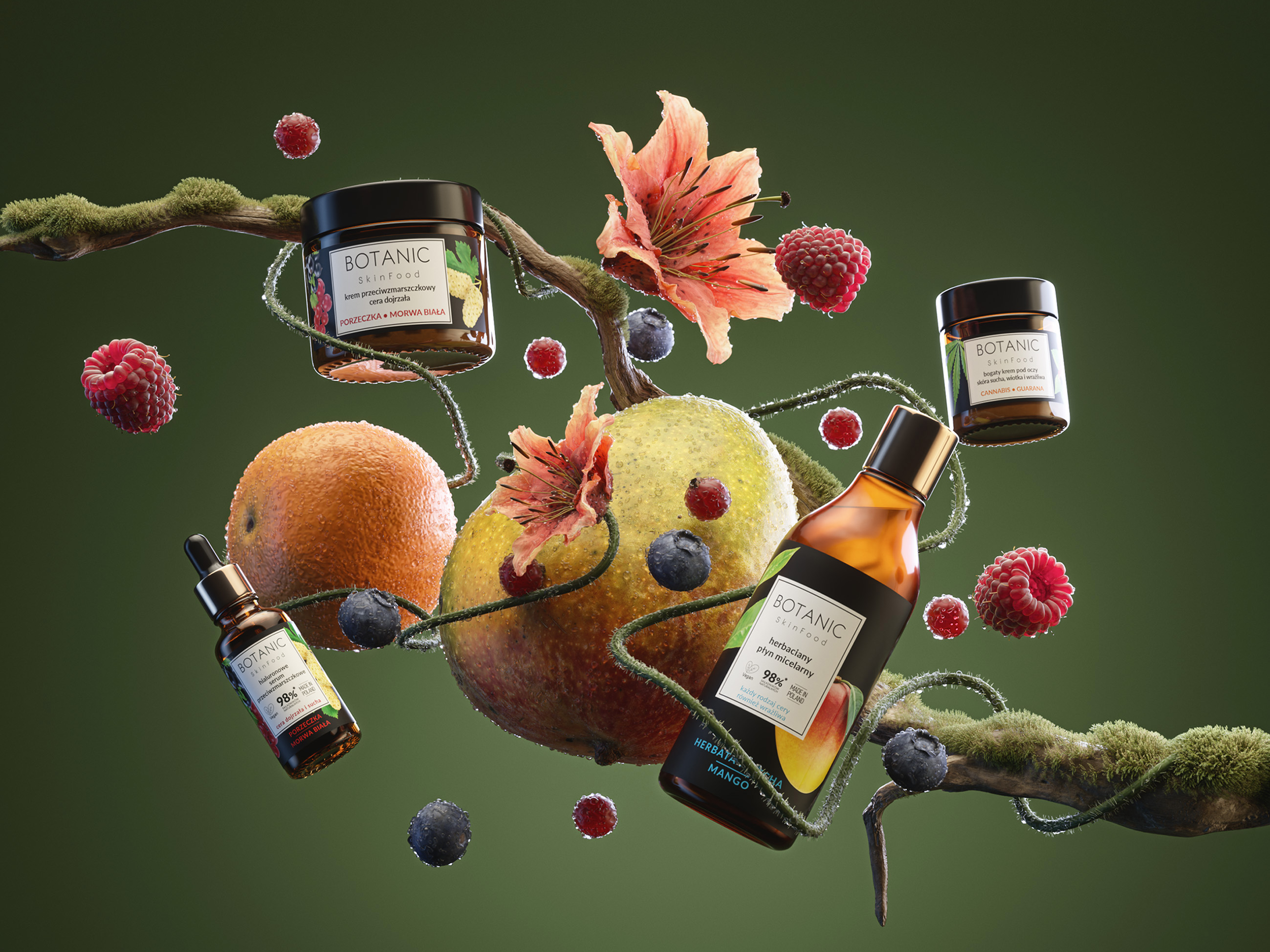 Botanic - 3d animation 3d aesthehtic animation beauty blender c4d cinema 4d cosmetics exotic fruits graphic design motion motion design motion graphics nature octane