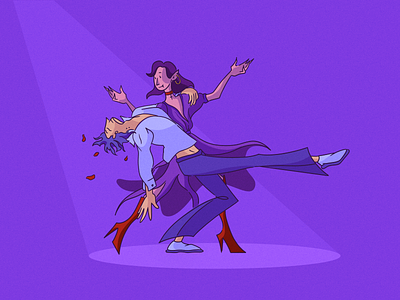 Glow up, witches - illustration boy dance girl graphic design halloween illustration purple ui vampire witch