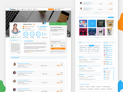 Redesign Freelancer Profile Page of Freelance.com adobe xd design concept freelancer page page redesign pagedesign photoshop profile design profile page design profilepage psd template redesign ui uiux web website website concept website design website template