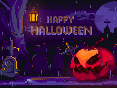 Happy Halloween and spooky season, dear friends! 2d animation art artist cartoon character clean design flat game graphic design halloween holiday illustration motion motion graphics pixel style pumpkin track or treat vector design