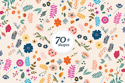 100+ shapes, patterns, compositions assets design assets floral flower illustration insects nature patterns textures