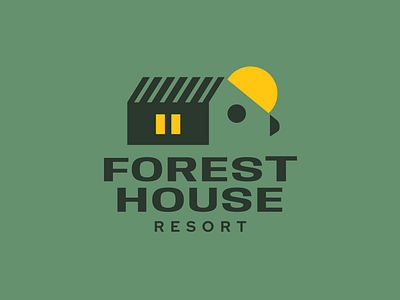 Forest house brand branding design elegant forest graphic design hedgehog home house illustration logo logotype mark minimalism minimalistic modern resort sign wood