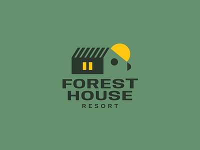 Forest house brand branding design elegant forest graphic design hedgehog home house illustration logo logotype mark minimalism minimalistic modern resort sign wood