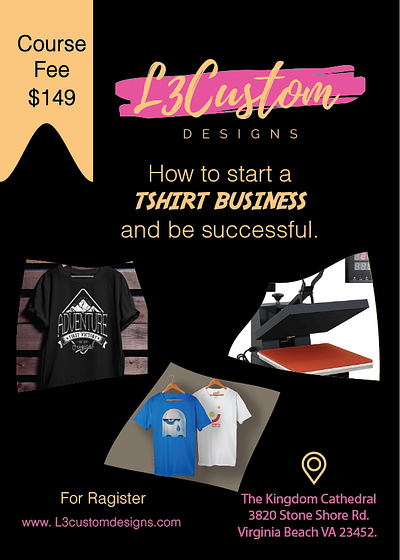 FLYER TEMPLATE FOR T-SHIRT BUSINESS SEMINAR branding design flyer seminar tshirt business workshop