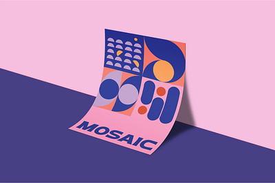 262 Mosaic Geometric Elements assets colorful design assets geometric illustration mosaic patterns poster textures vector