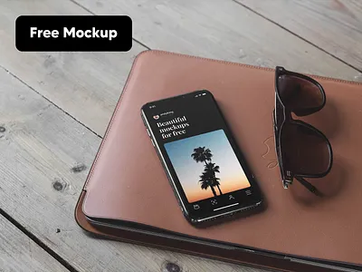 Free iPhone Mockup classic design free iphone iphonex leather macbook macbook air mockup old sleve sunglasses table