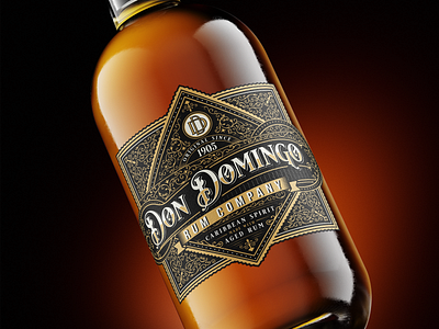 Don Domingo Rum label design brand identity branding craft graphicdesign illustration label liquuor logo rum vector vintage vintagedesign vintagelabel