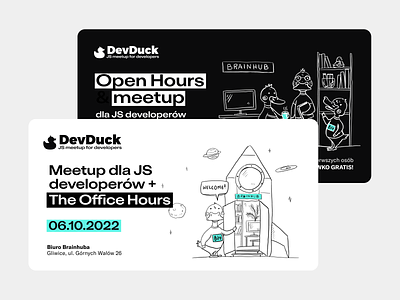 Event Landing Page - DevDuck a JS Meetup for Developers branding event page illustration landing page sign up web design webinar
