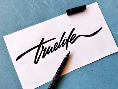 truelife branding brushlettering calligraphy custom flow identity inspiration lettering life logo logomaker logos process script sketch true type zen