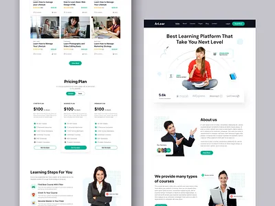 E-Learning Online (Education) - Landing Page courses courses app courses landing page e learning education elearning courses hero landing page learning app learning platfrom online courses online education online learning study ui uidesigner uiux web web design website