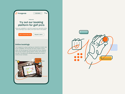 ProAgenda Mobile Website branding design golf graphic design illustration interface line art logo marketing mobile mobile website responsive website ui user experience user interface ux web design web marketing website website design