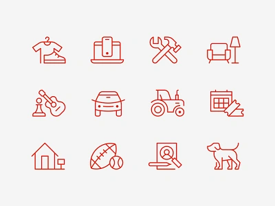 Knicknack - Icon Set brand design geometric icon iconography line pictogram ui vector