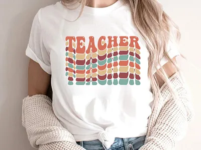 Retro Teacher T-Shirt Design back to school design designer first day of school graphic design kindergarten teacher logo preschool teacher retro design t shirt t shirt design teacher teacher design teacher retro design teacher t shirt typography vector