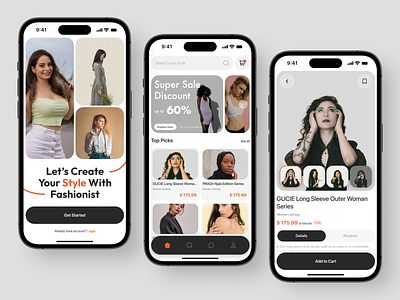 Fashionist - Fashion Mobile App app app design apparel clean clothing clothing app ecommerce fashion fashion app ios minimal mobile mobile app mockup online store outfit shop store style ui