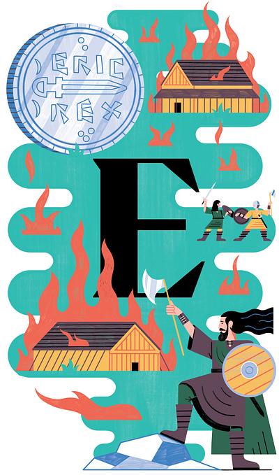 Vikings Magazine - Viking Alphabet colour design editoral editorial illustration illustration print viking
