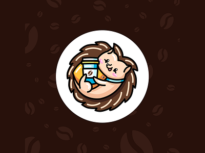 Coffee Hedgehog animals art branding cafe coffee cute design digital digital art graphic design illustration illustrator logo logotype