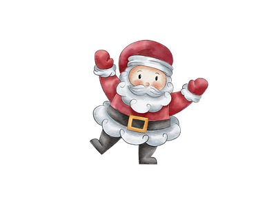 New Year's watercolor illustration of Santa Claus christmas christmas procreate hand drawn illustration marry christmas new year procreate santa claus watercolor