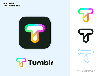 Tumblr - Logo Icon Redesign app icon creative logo energetic logo icon design letter t logo logo exploration logo identity design logo redesign monogram tumblr