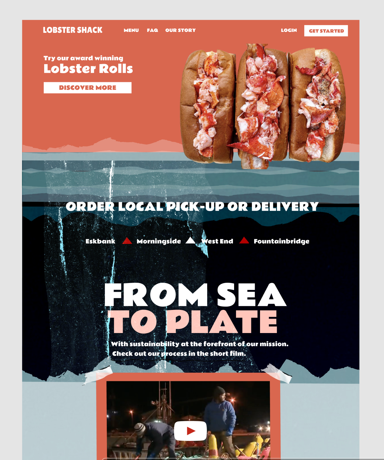 Lobster Shack Web Project Process branding colour design designer illustration illustrator studio typography webdesign