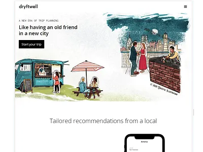 https://www.dryftwell.com/ beach branding dryftwell friends fun go places home page illustration landing page men shopping travel ui website women young people