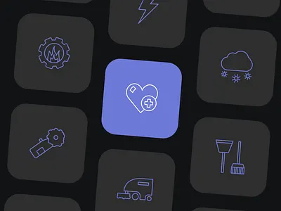 RekaFM Icons animation branding building graphic design icon icon set icons outline real estate ui web design