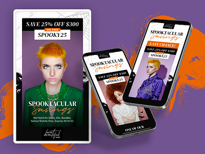 Beauty Email Design cosmetics graphic design hair halloween newsletter