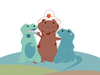 Salamanders art for kids illustration illustrator lizard salamander vector