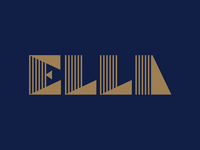 ELLA logo concept art brand identity custom type deco