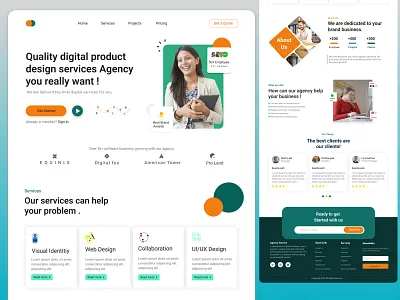 Digital agency landing page creative creative agency design design agency design studio digital agency digital marketing graphic design home page illustration landing page minimal portfolio studio ui uiux web page webdesign website