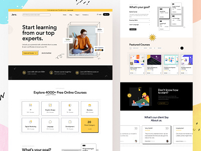 Online Learning Portal agency branding business creative design education graphic design landing marketing minimal online learning startup ui