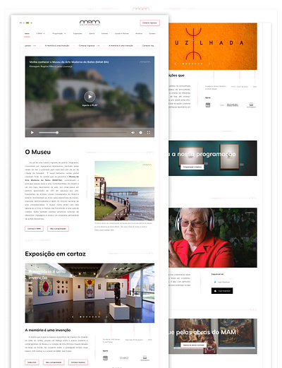 MAM-BA (Museu da Arte Moderna) • Institutional Landing Page branding design digital product ui ui design vector