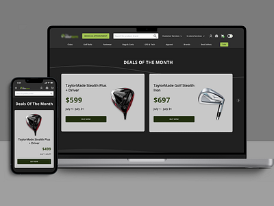Golf Ecommerce cards design e commerce homepage logo ui ux