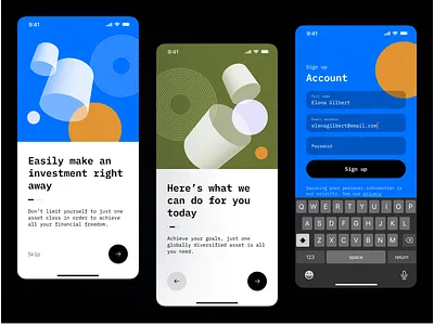 Mobile App Onboarding 2d 3d illustra illustration login onboarding sign in sign up ui ui design vector