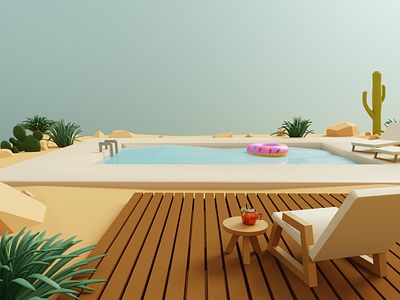 Drop me there for a drink! 3d 3d art 3d blender 3d model 3d modeling art blender cocktail deserthouse design drinks graphic design illustration lowpoly render summer summertime vacation wallpaper