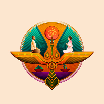 Jaya album cover buddhism chandra lacombe geometry illustration jaya music symbolism vector