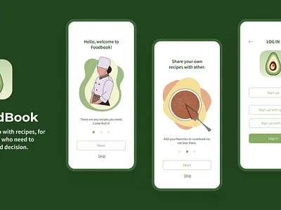 FoodBook app cards design homepage mobile mobile app ui ux