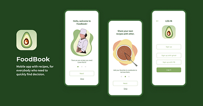 FoodBook app cards design homepage mobile mobile app ui ux