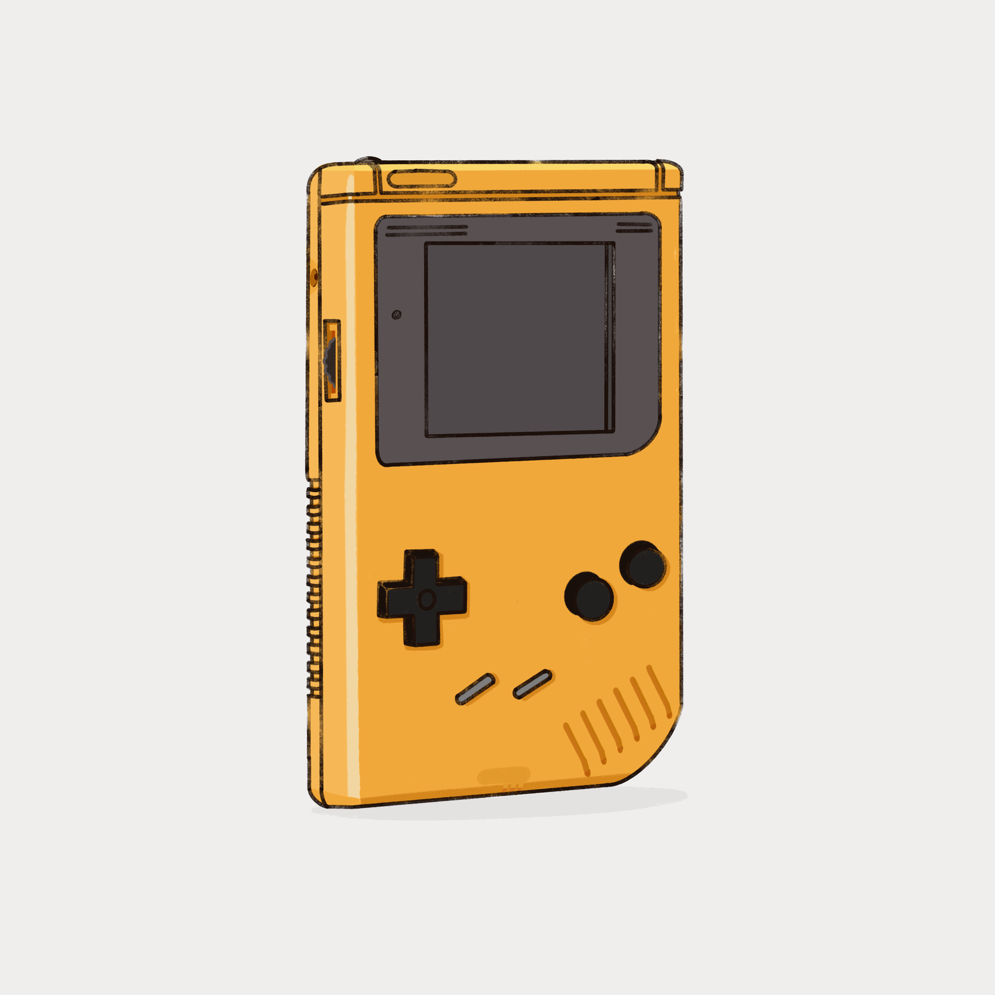 Yellow Gameboy animation illustration procreate