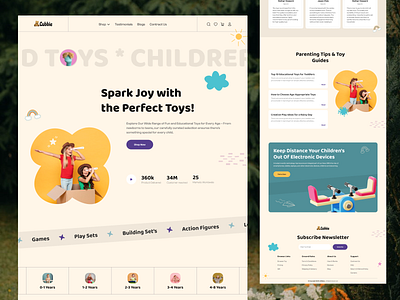 Toy website design 3d animation branding design e commerce graphic design motion graphics ui ux website