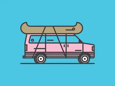 Roof Mount II canoe illustration line outdoors transportation travel van vehicle