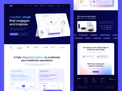 Cardio Rehab – SaaS Landing Page app cardio colorful concept dashboard design system doctor interaction landing landing page management medical medicine patient saas ui ux web web design website