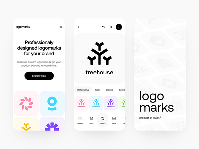 logomarks - premium logos - light version app clean clear elegant illustration logo minimal mobile simple ui ux website