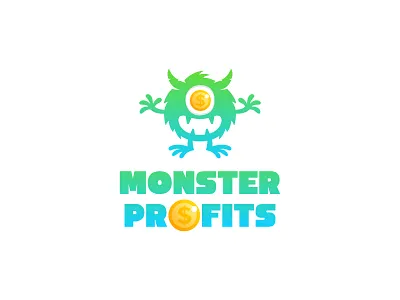 Monster Profits Logo brand branding company design dollar icon identity illustration logo logos money monster profits save simple vector