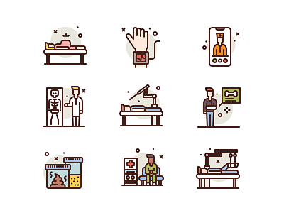 Medical Patient health hospital icons illustration medical premium