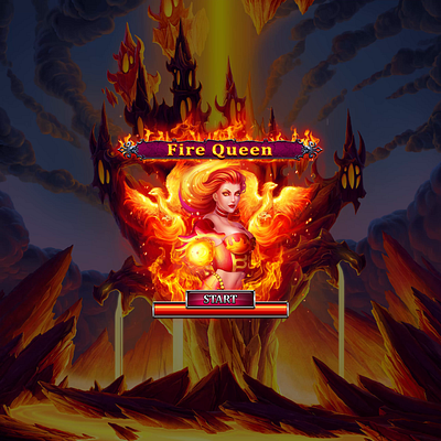 Loading screen Animation for the slot game "Fire Queen" boot screen boot screen animation casino animation fire themed gambling animation gambling art game art game design illustration loading screen animation loading screen design motion design motion graphics preview animation slot design slot game art slot game design slot machine