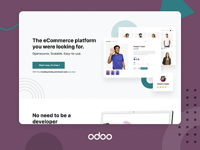 Odoo website - eCommerce homepage belgium branding ecommerce green logo odoo purple scaleup shop startup web web design website