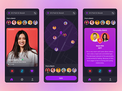 Temenin App - Home, Search, & Personality Match Dating App app dating dating app design home match dating mobile app personality match search ui ux